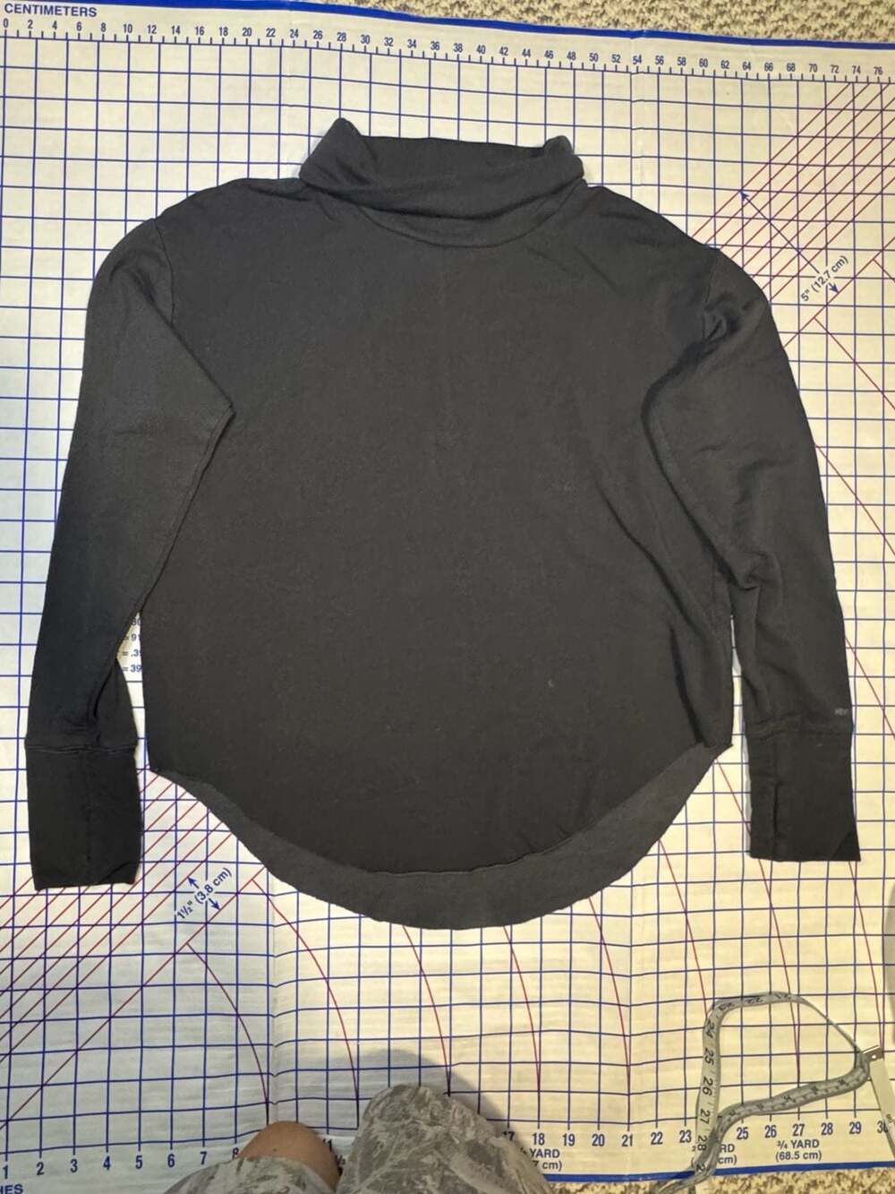 Offline by Aerie Black Turtleneck Base Layer Top with Thumbholes and Curved Hem